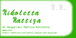 nikoletta mattiza business card